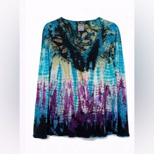 🦋 Amazing Tie Dye Sequins, Bead, Crochet Blouse